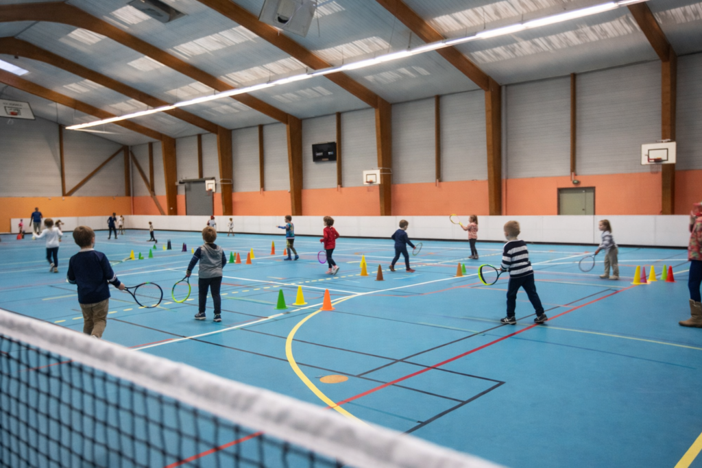 séance de tennis pour enfants à l'école